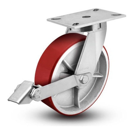 Colson Colson 7 Series Swivel Plate Caster 7.06689.979.7 LH8.0 BRK1 With Brake 6" Dia. 2040 Lb. 7.06689.979.7 LH8.0 BRK1